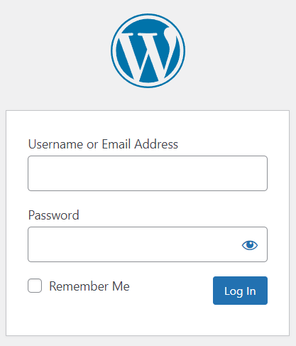 connexion à l'administration de WordPress